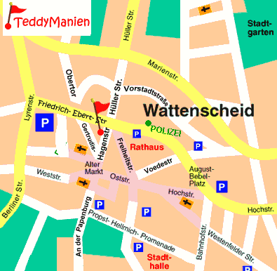 Die Lage von TeddyManien in der Innenstadt.